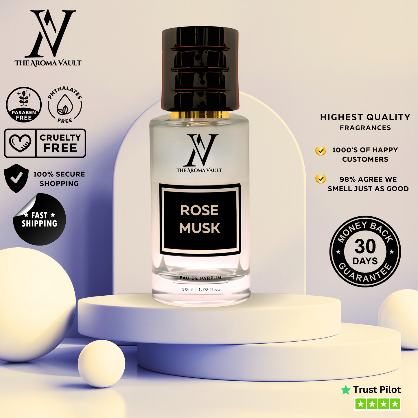 Rose Musk Unisex Fragrance - Elegant Rose & Warm Musk Blend